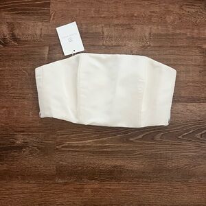 NEVER WORN* Alexia Maria Cream White Silk Faille Bustier Top. Size 4